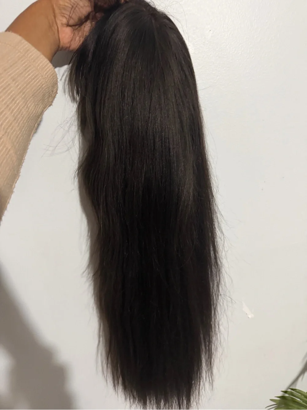 Sleek Dark Brown Long Straight Wig with Full Fringe